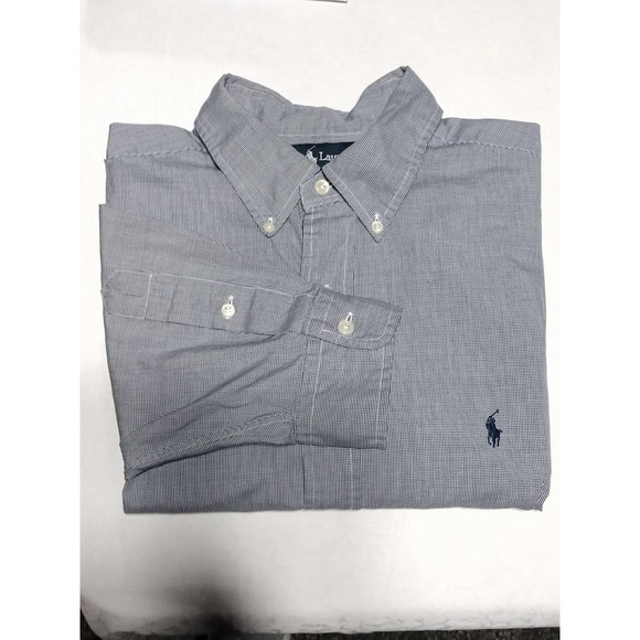 Ralph Lauren Blue Label Yarmouth Neck size 17 34/35 long sleeve button front - Picture 1 of 8